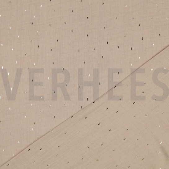 MUSSELIN FOLIE STREIFEN BEIGE/GOLD #7