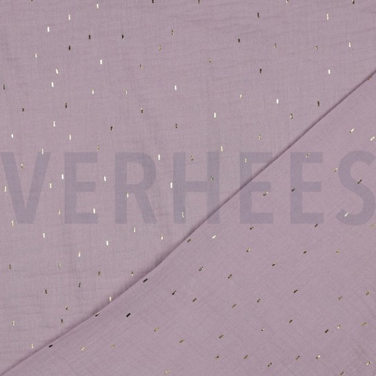 MUSSELIN FOLIE STREIFEN LILA/GOLD #7