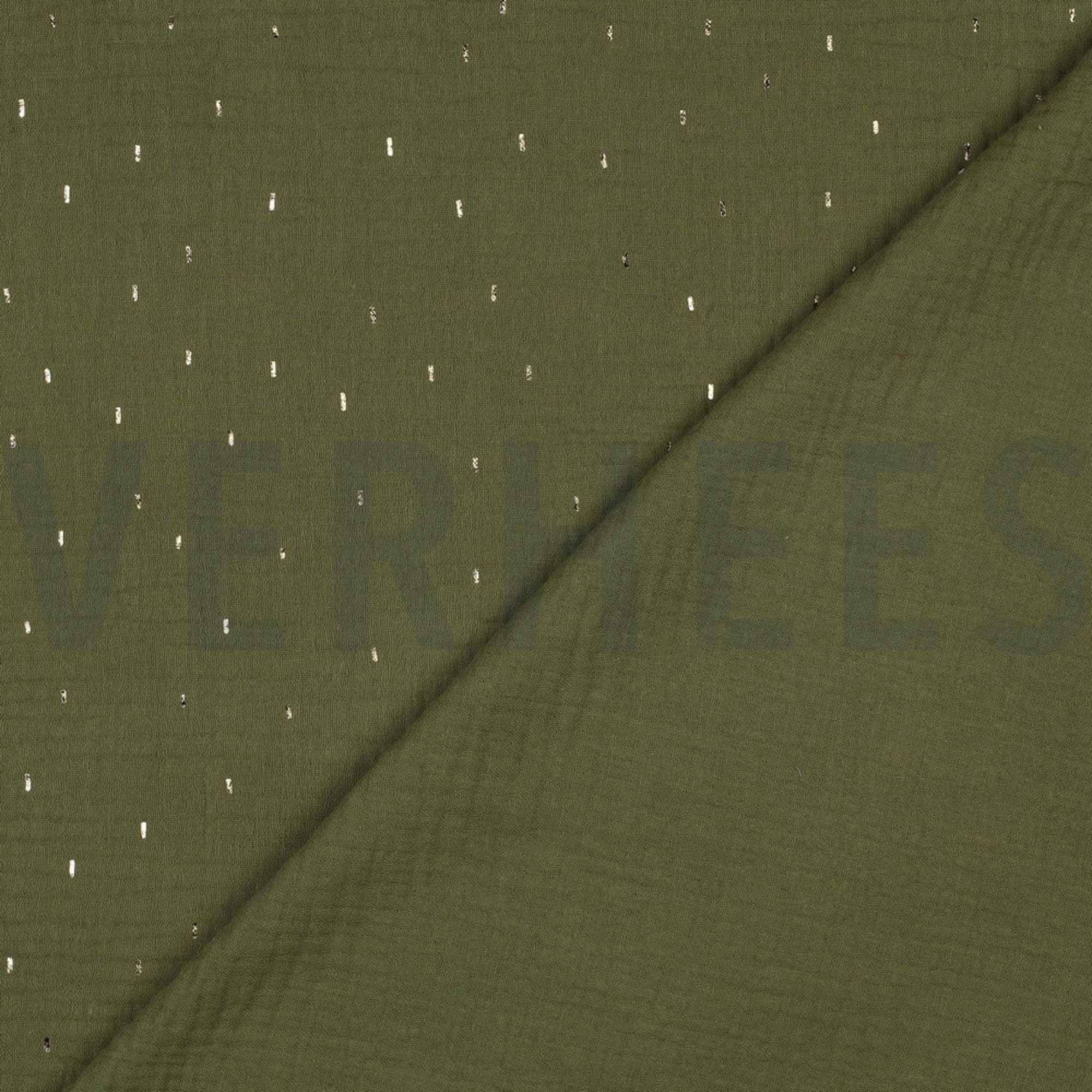 DOUBLE GAUZE FOLIE STREPEN GROEN/GOUD (high resolution) #4