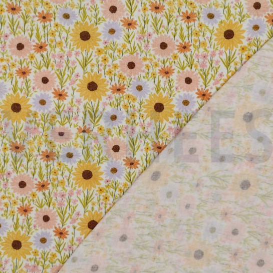 DOUBLE GAUZE DIGITAAL BLOEMEN GEEL #7