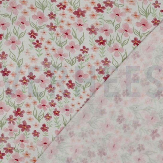 DOUBLE GAUZE DIGITAL FLOWERS PINK #7