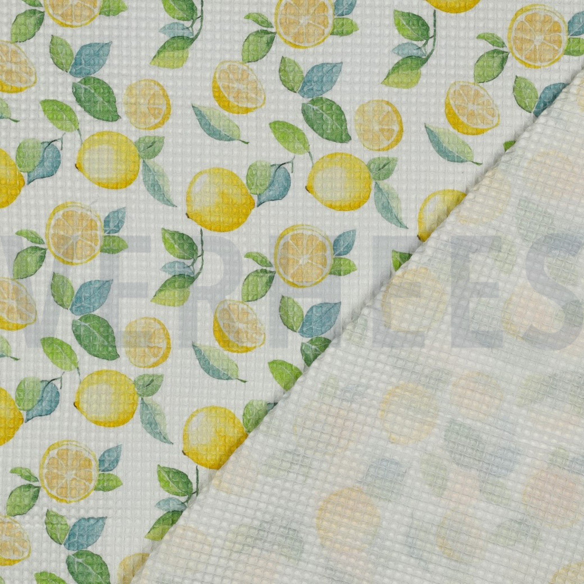 BAUMWOLLE WAFFEL DIGITAL ZITRONEN WEISS (high resolution) #4
