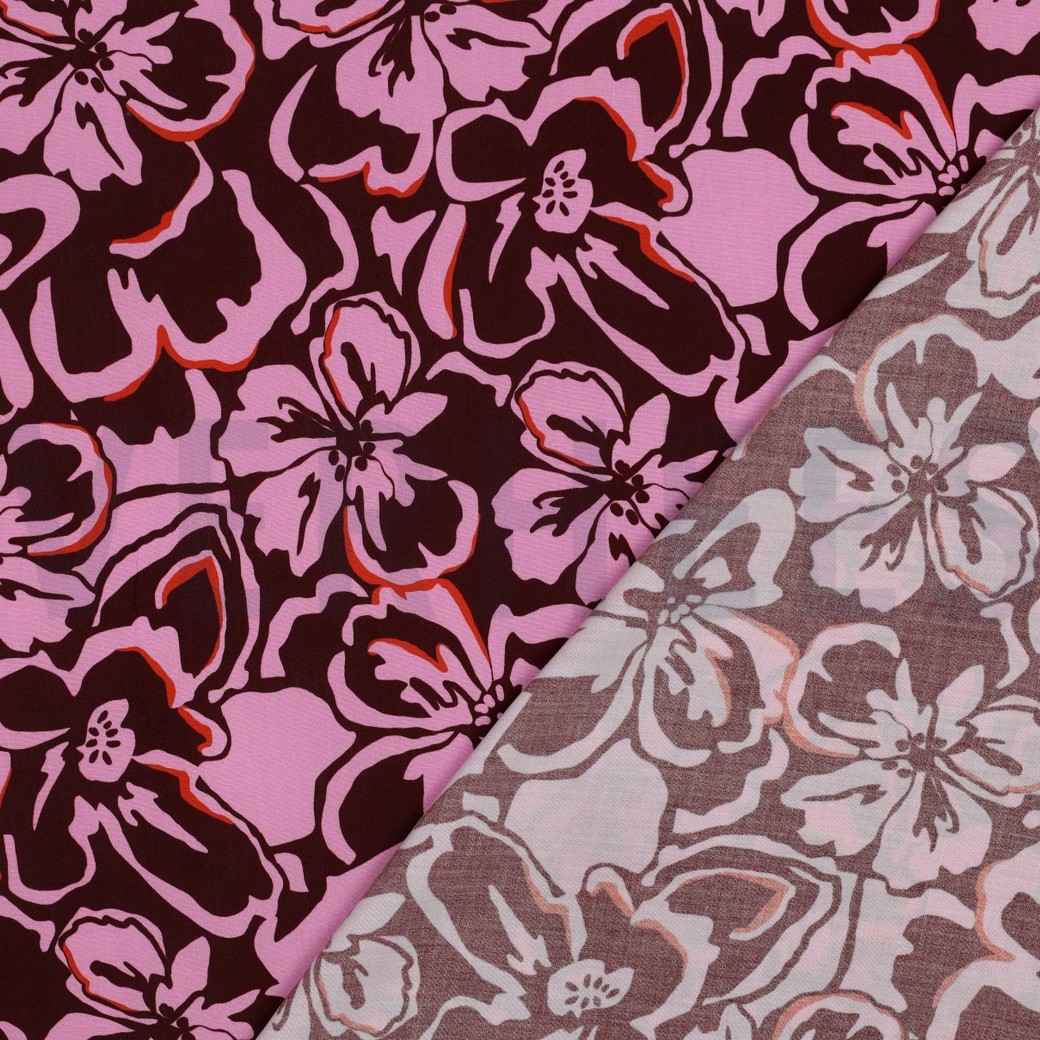 LENZING™ ECOVERO™ FLEURS BORDEAUX #7