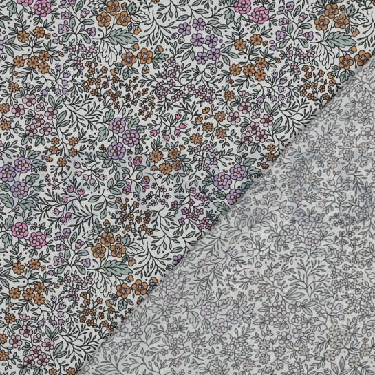 LENZING™ ECOVERO™ FLEURS BLANC CASSÉ #7