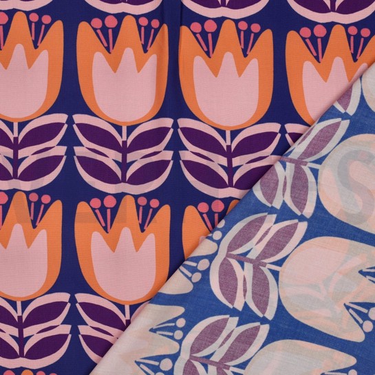 LENZING™ ECOVERO™ BLUMEN KOBALTBLAU #7