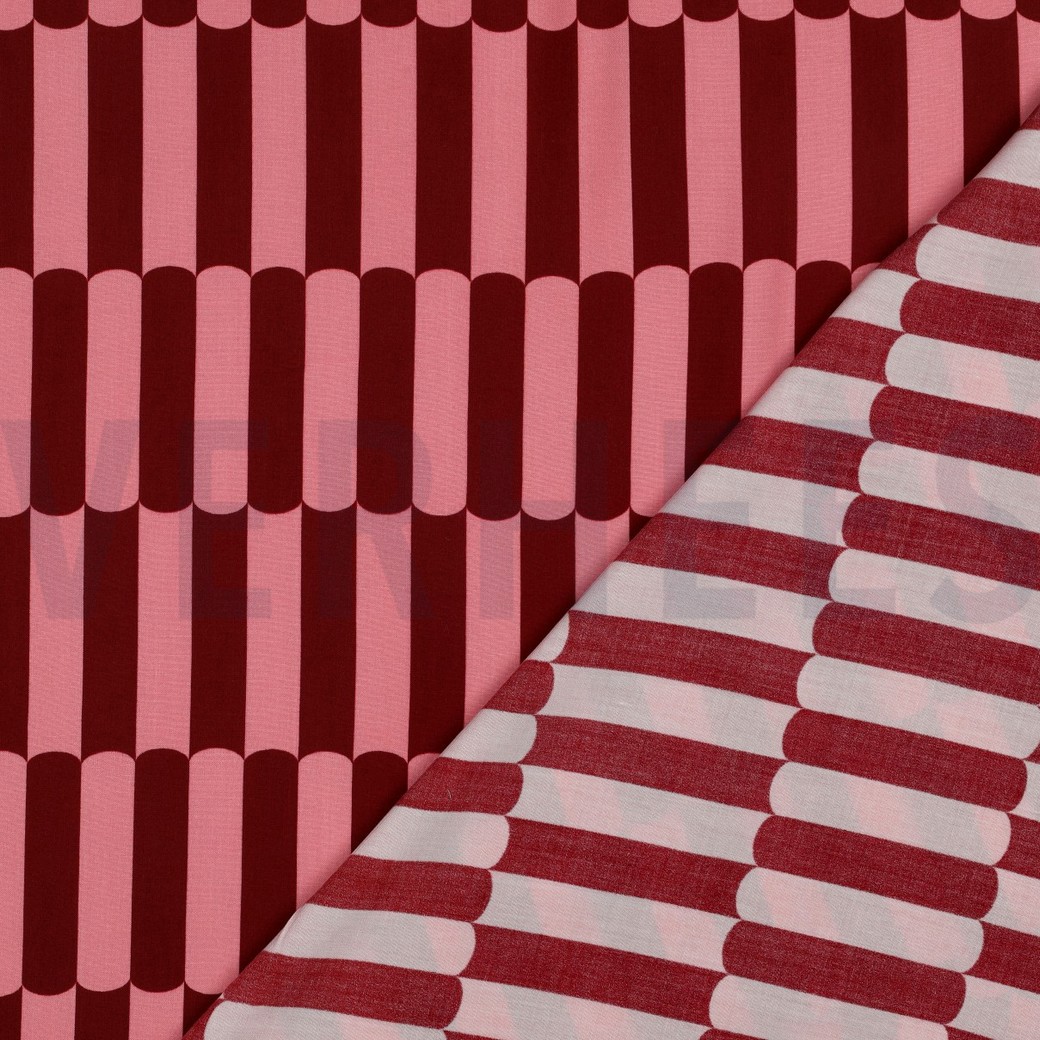 LENZING™ ECOVERO™ STRIPES DARK RED #7