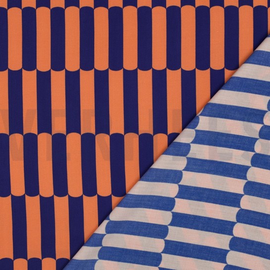 LENZING™ ECOVERO™ STREIFEN KOBALTBLAU #7