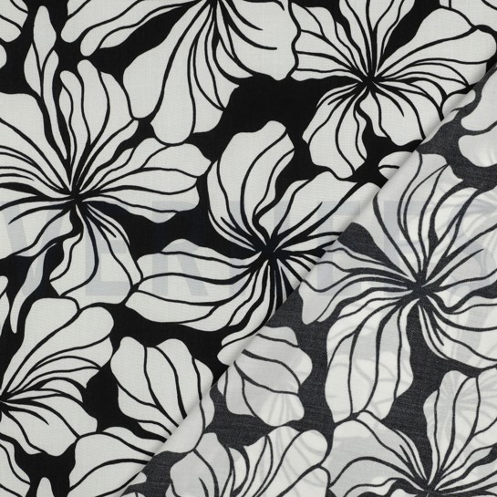 VISKOSE RADIANCE BLUMEN SCHWARZ #7