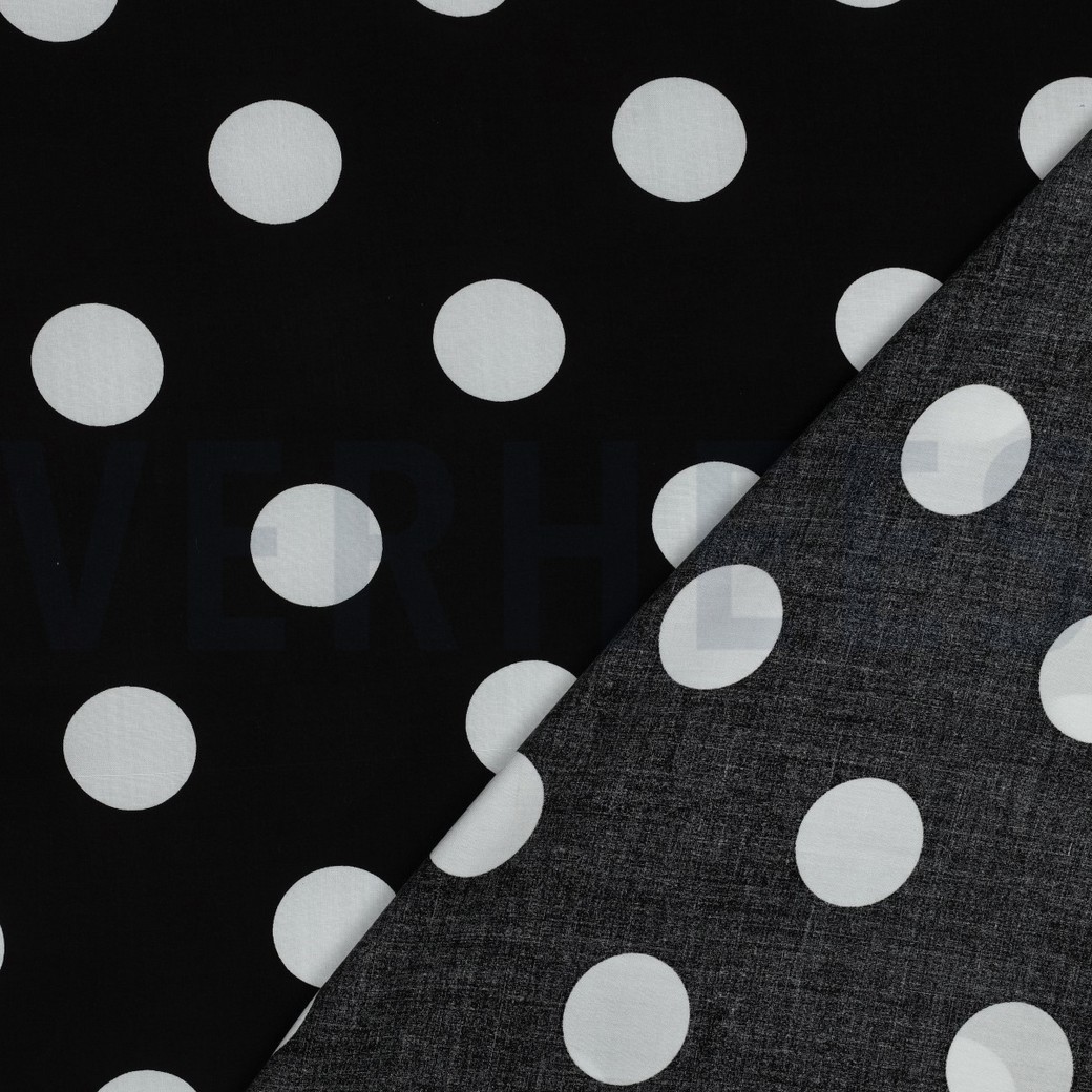 VISCOSE RADIANCE POLKA DOTS ZWART #7