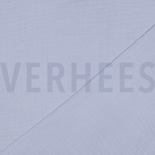 BAUMWOLLE MUSSELIN DREILAGIG GOTS HELLBLAU #7