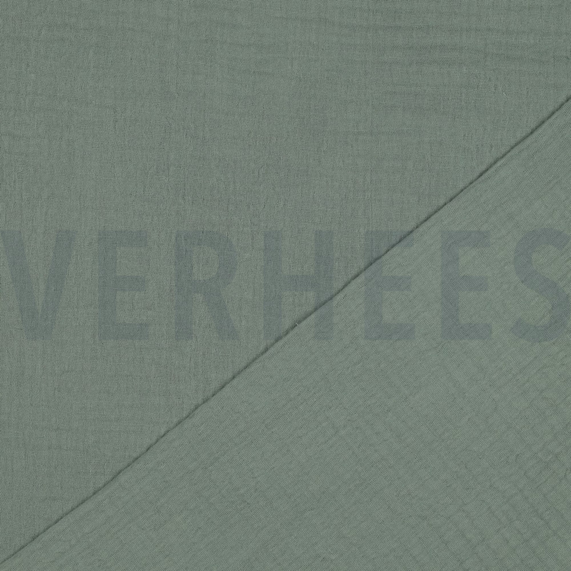 BAUMWOLLE MUSSELIN DREILAGIG GOTS ALTGRÜN (high resolution) #4