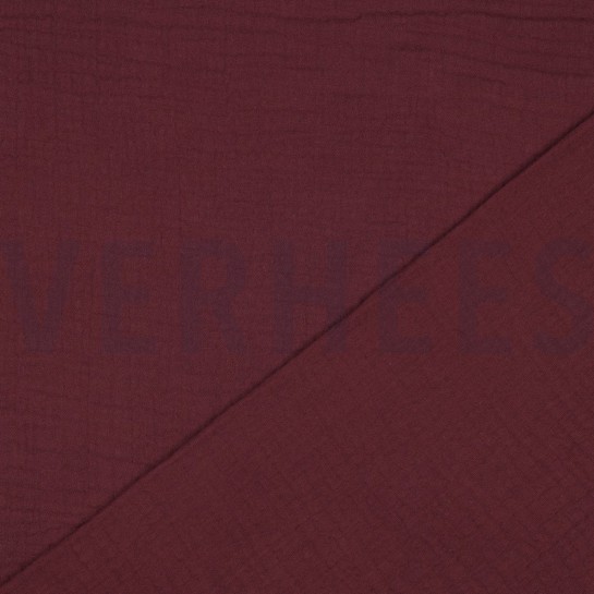 BAUMWOLLE MUSSELIN DREILAGIG GOTS AUBERGINE #7