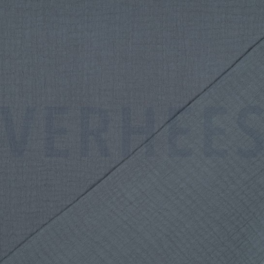 BAUMWOLLE MUSSELIN DREILAGIG GOTS KIEFERGRÜN #7