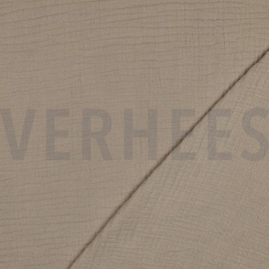 BAUMWOLLE MUSSELIN DREILAGIG GOTS SAND #7