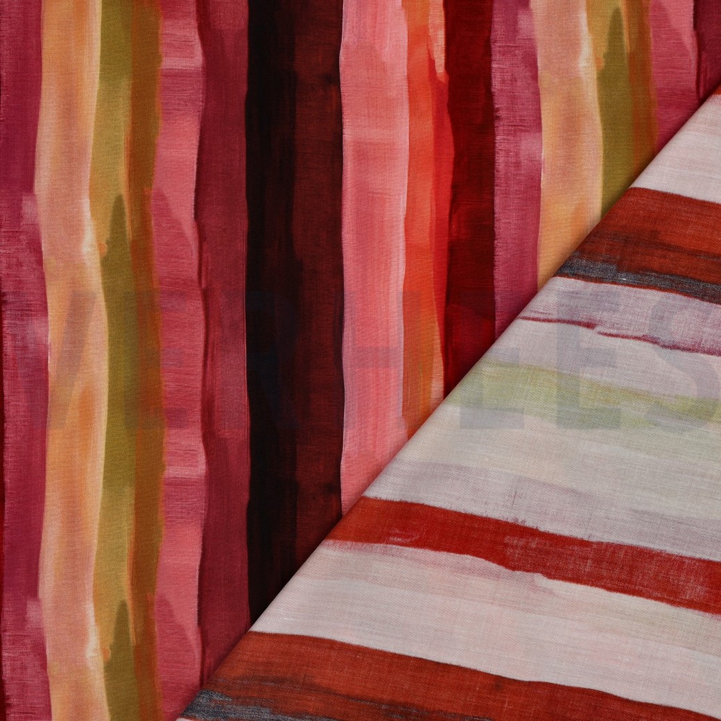 VISCOSE RADIANCE DIGITAAL STREPEN BORDEAUXROOD #7