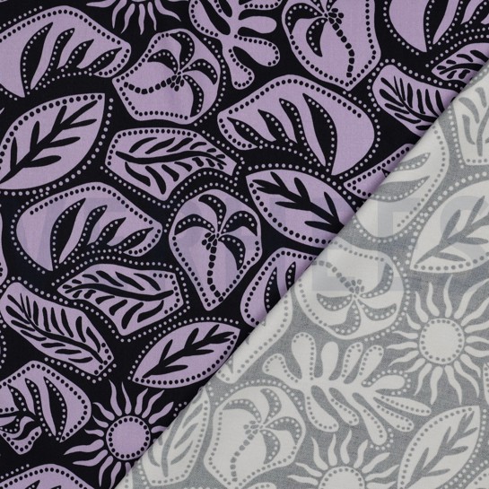 VISKOSE ROSELLA STRETCH ABSTRACT MARINEBLAU #7