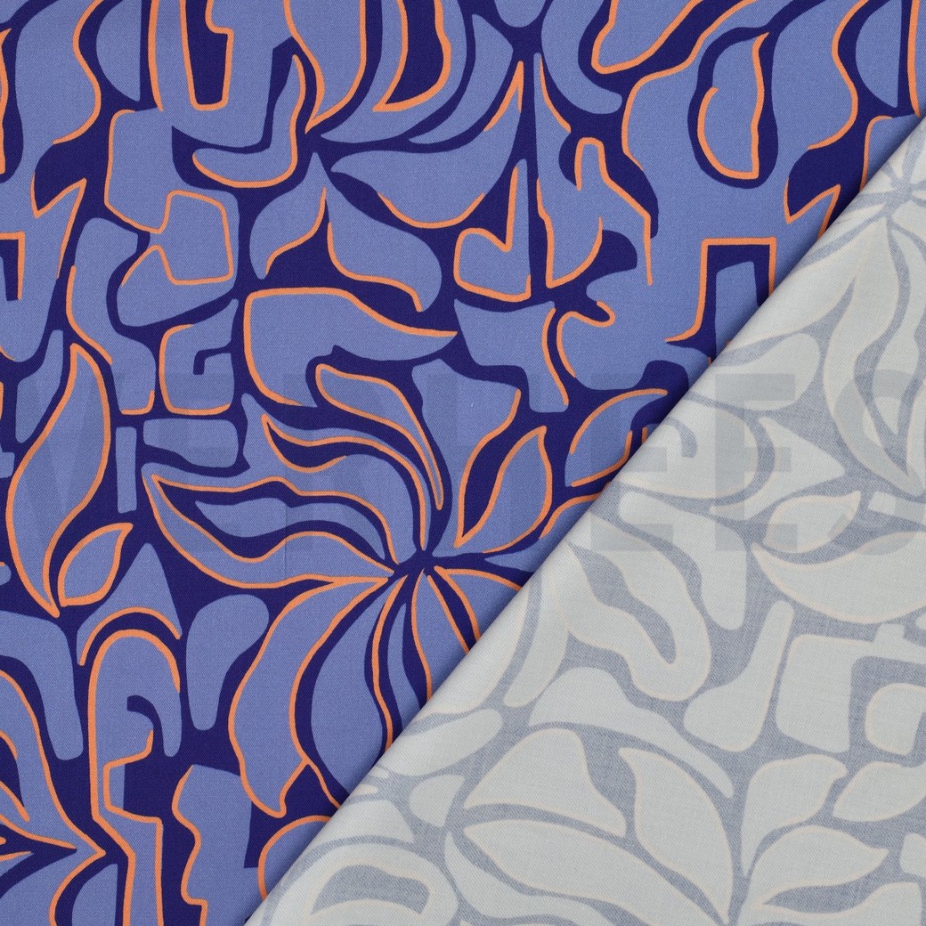 VISKOSE ROSELLA STRETCH ABSTRACT KOBALTBLAU #7