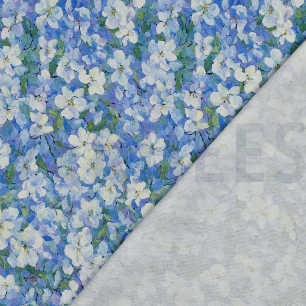 VISCOSE ROSELLA STRETCH DIGITAL FLEURS LAVANDE #7