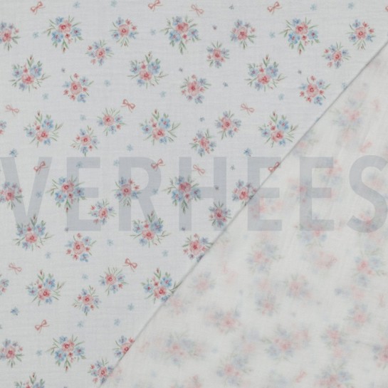 MUSSELIN GOTS DIGITAL BLUMEN WEISS #7