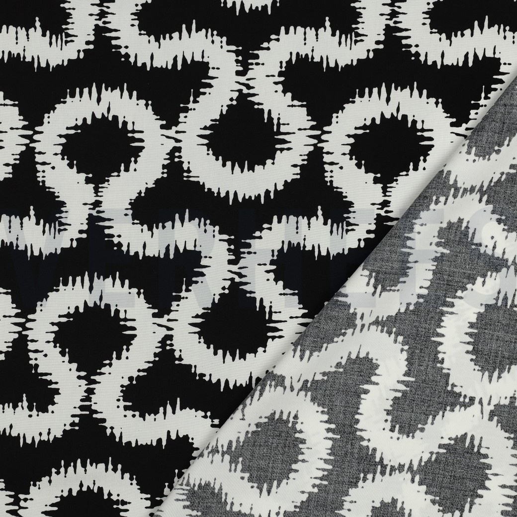 VISKOSE STRETCH ABSTRACT SCHWARZ #7