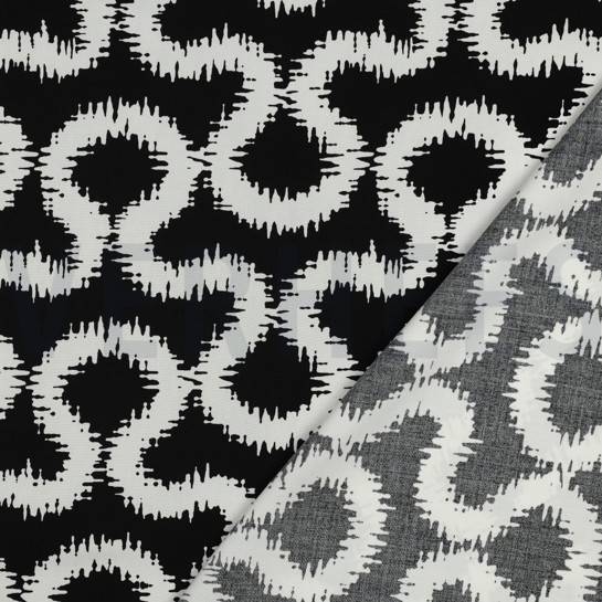 VISKOSE STRETCH ABSTRACT SCHWARZ #7