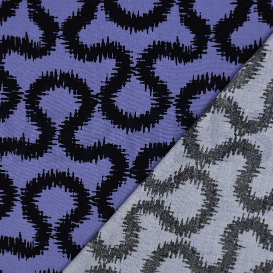 VISCOSE STRETCH ABSTRACT BLAUW #7