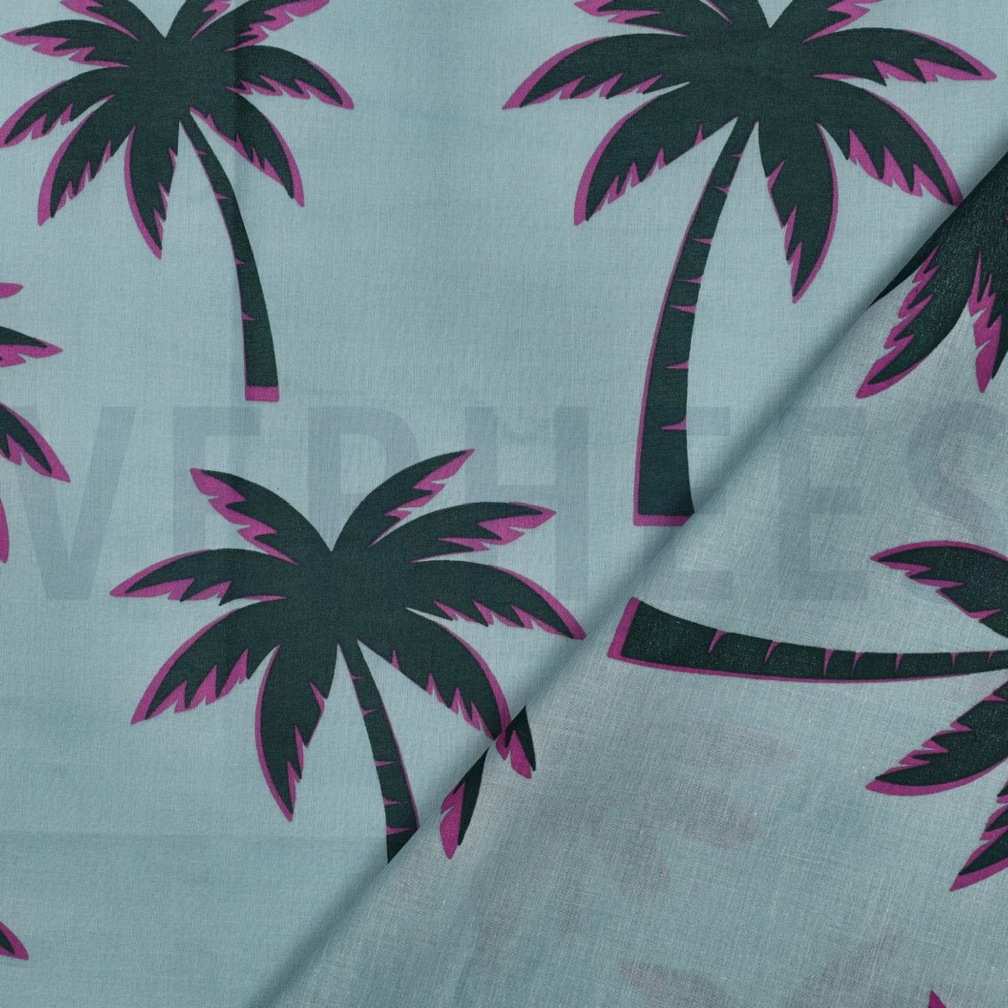 BAUMWOLLE VOILE PALMEN MINZE (high resolution) #4