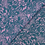 BAUMWOLLE VOILE BLUMEN PETROL (thumbnail) #4