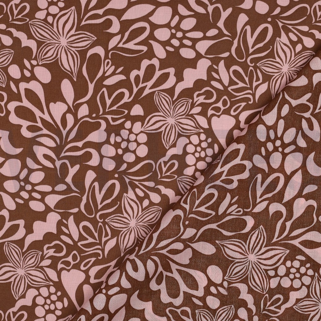 BAUMWOLLE VOILE BLUMEN KAMEL #7