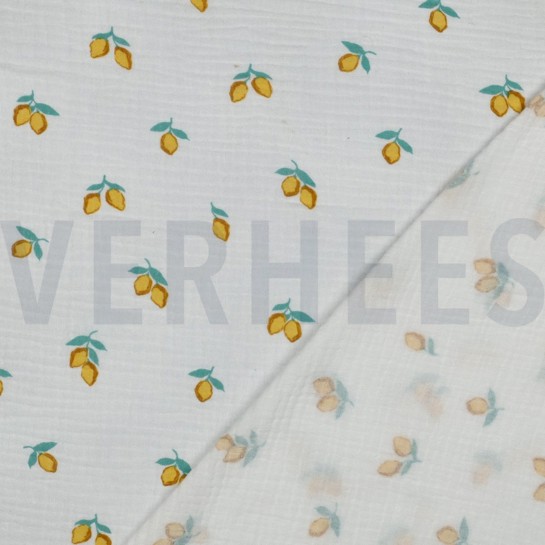 MUSSELIN GOTS FRÜCHTE WEISS #7