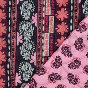 BAUMWOLLE VOILE GESTEPPT DIGITAL BLUMEN AUBERGINE (thumbnail) #4