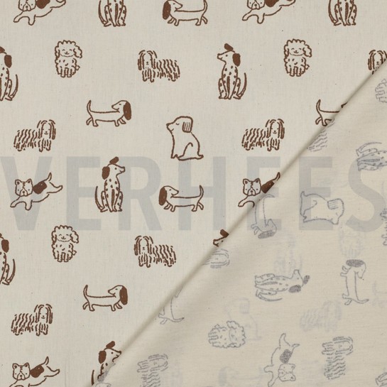 POPLIN GOTS NATURAL DOGS NATURAL #7