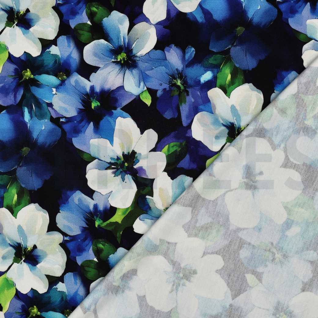 PUNTA DI ROMA DIGITAAL BLOEMEN ZWART #7