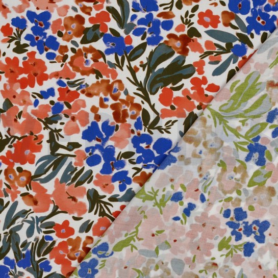 LENZING™ ECOVERO™ DIGITAL BLUMEN WEISS #7