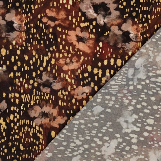 VISKOSE SATIN DIGITAL ABSTRACT BRAUN #7