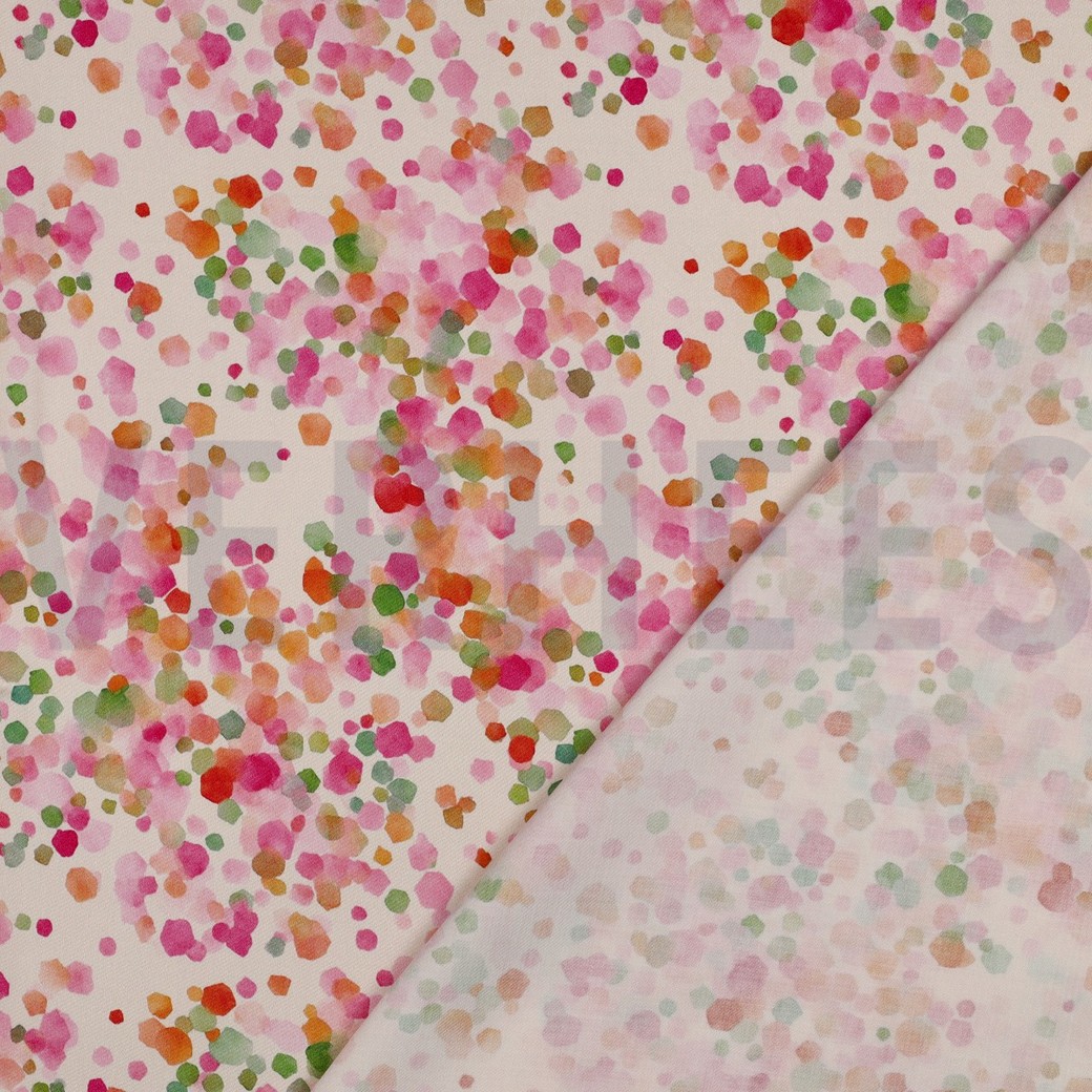 VISKOSE SATIN DIGITAL DOTS ECRU #7