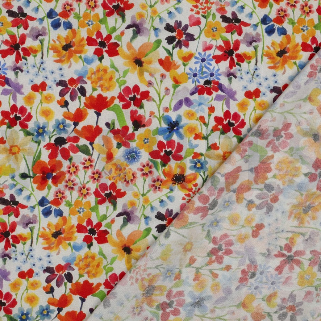VISCOSE RADIANCE DIGITAL FLEURS JAUNE #7