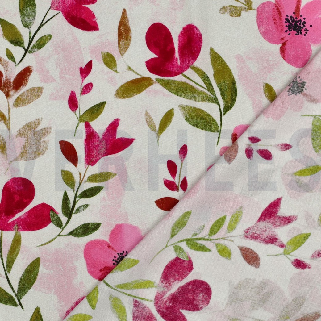 VISCOSE RADIANCE DIGITAL FLOWERS PINK #7