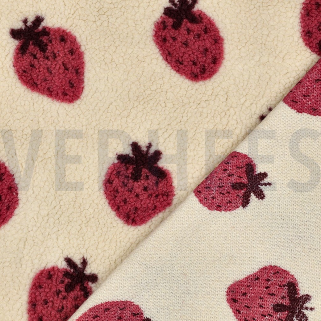 TEDDY JACQUARD ERDBEEREN ECRU #7