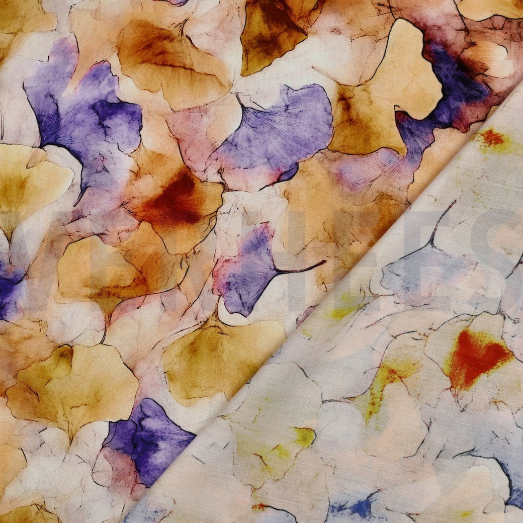 VISCOSE RADIANCE DIGITAL LEAVES YELLOW #7