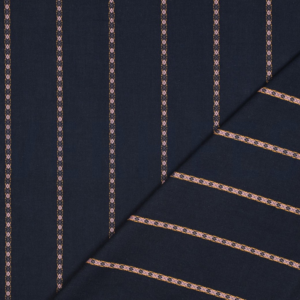 COTON JACQUARD DOBBY BLEU MARINE #7