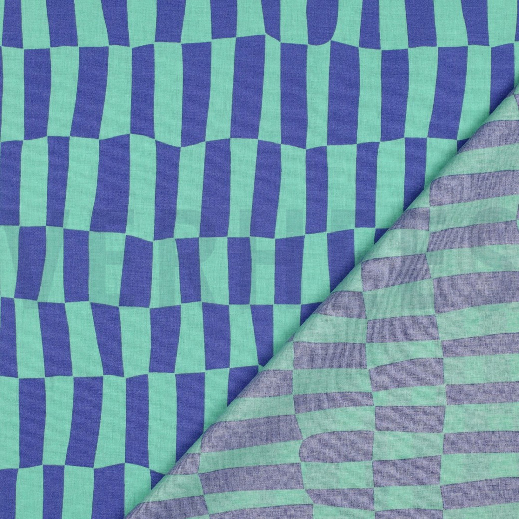 KATOENEN POPLIN GOTS RUITEN JENNIFER BOURON BLAUW/GROEN (high resolution) #4