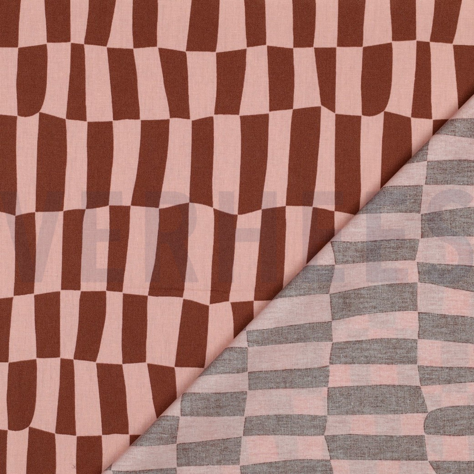 BAUMWOLLE POPELINE GOTS KAROS JENNIFER BOURON ROSA/BRAUN (high resolution) #4