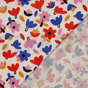 KATOENEN POPLIN GOTS BLOEMEN JENNIFER BOURON NATUREL/BLAUW (thumbnail) #4