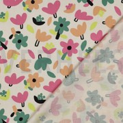 KATOENEN POPLIN GOTS BLOEMEN JENNIFER BOURON NATUREL/GROEN (thumbnail) #4