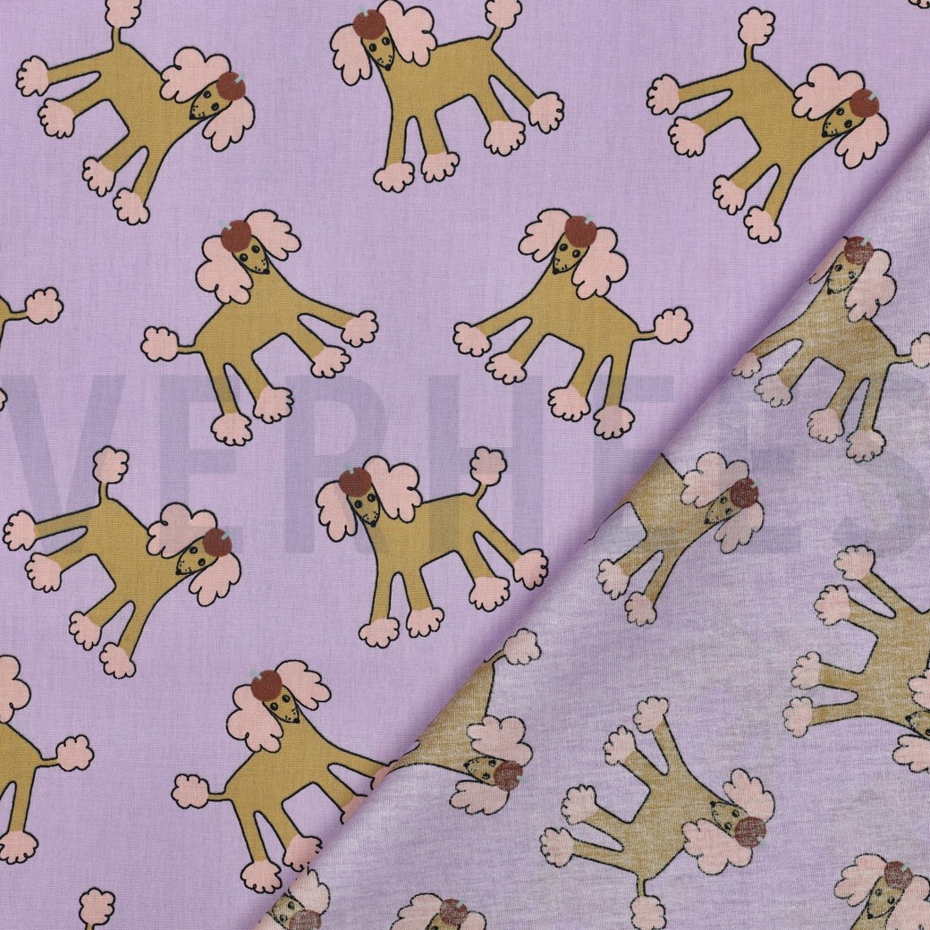 POPELINE DE COTON GOTS CHIENS JENNIFER BOURON LAVANDE #7