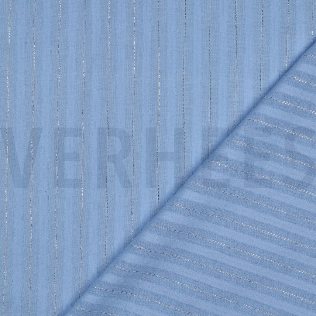 COTON VOILE LUREX RAYURES BLEU CLAIR #7