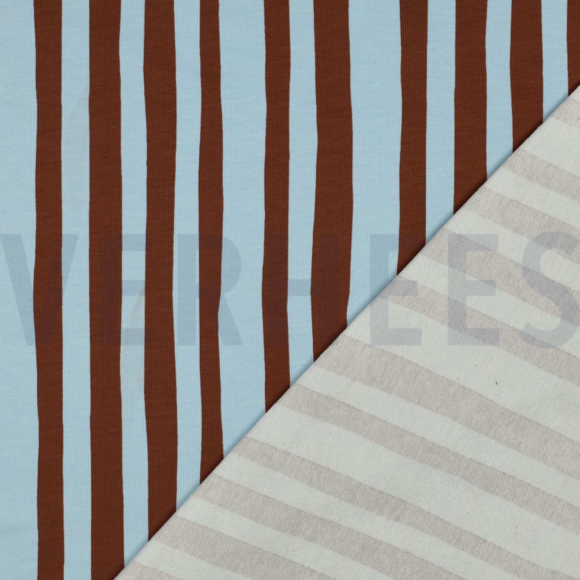 FRENCH TERRY GOTS STREIFEN JENNIFER BOURON HELLBLAU/BRAUN (high resolution) #4