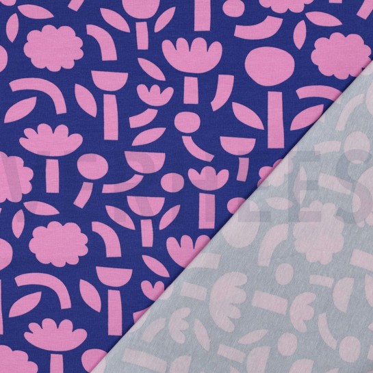 JERSEY GOTS BLUMEN JENNIFER BOURON BLAU #7