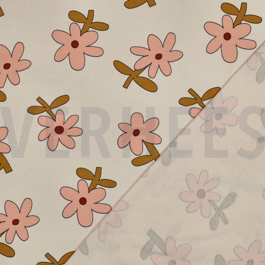 JERSEY GOTS BLUMEN JENNIFER BOURON NATUR #7